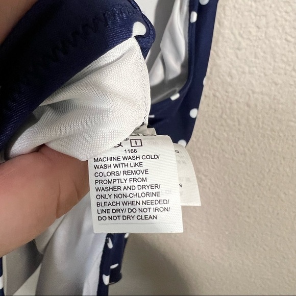 𝅺*Old Navy Halter One-Piece Navy Blue Bathing Suit w/ White Polka Dots - Size S - Picture 7 of 8